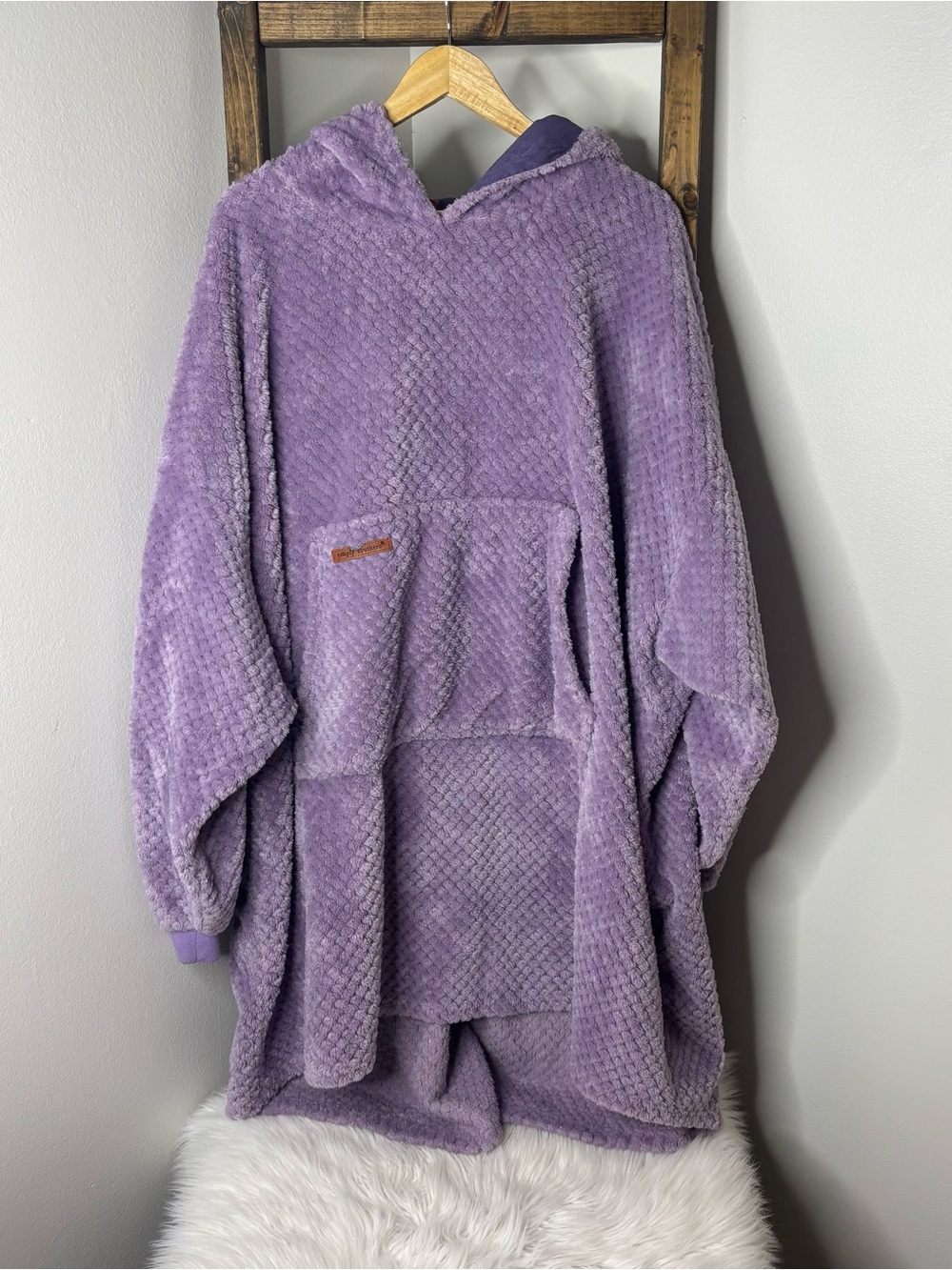 Simply Southern Lavender Sherpa Hoodie Blanket